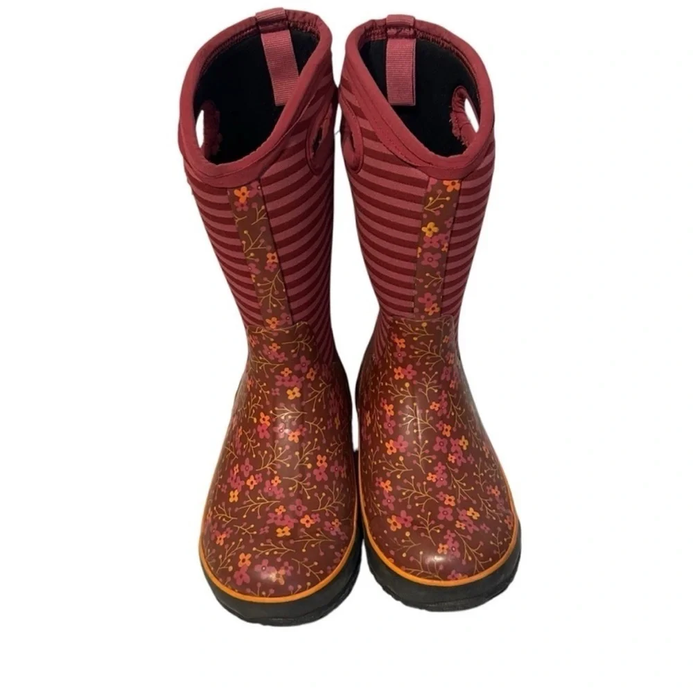 Bogs Flower Stripes Rain Boots